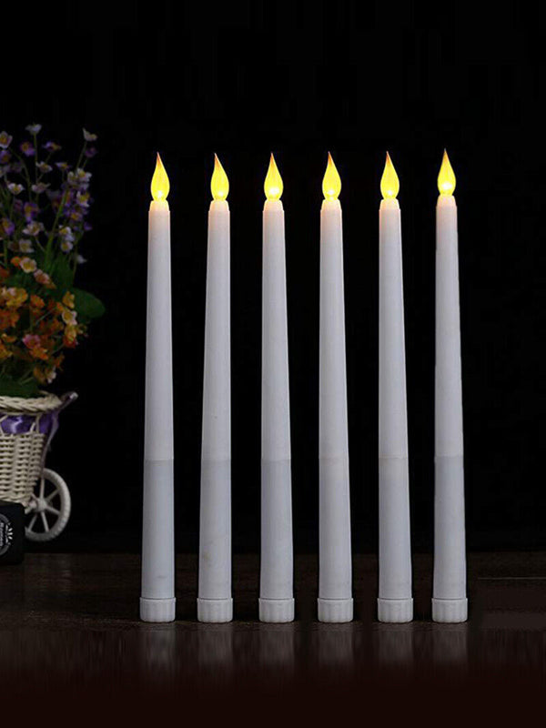12x LED Flameless Taper Flickering Battery Operated Candle Light Wedding Party