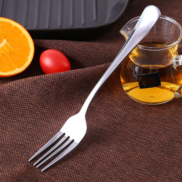 12PCS Stainless Steel Dinner Thick Forks 19.5cm Kitchen Tableware Cutlery Glossy