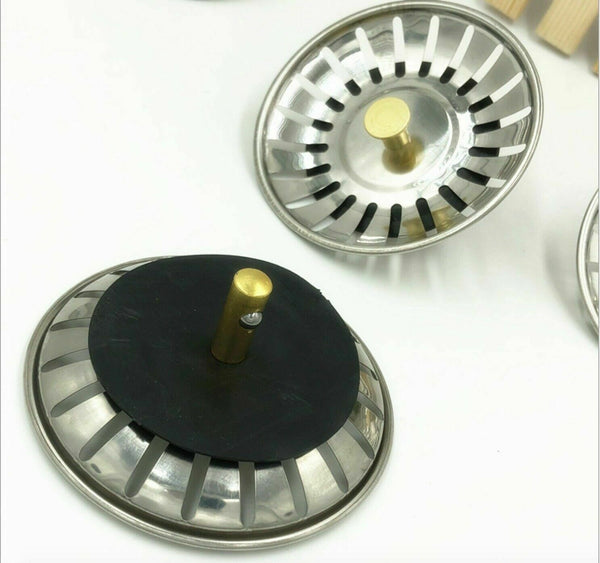 Stainless Steel Kitchen Sink Strainer Waste Plug Filter Drain Stopper AU Stock - Lets Party