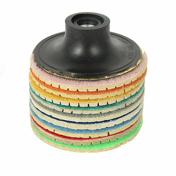 10PCS Diamond Polishing Pads Wet Dry Set for Granite Stone Concrete Marble AU