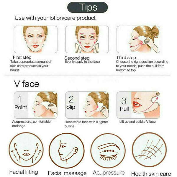 Natural Guasha Facial Jade Face Body Gua Sha Board Massager Face Tool AU