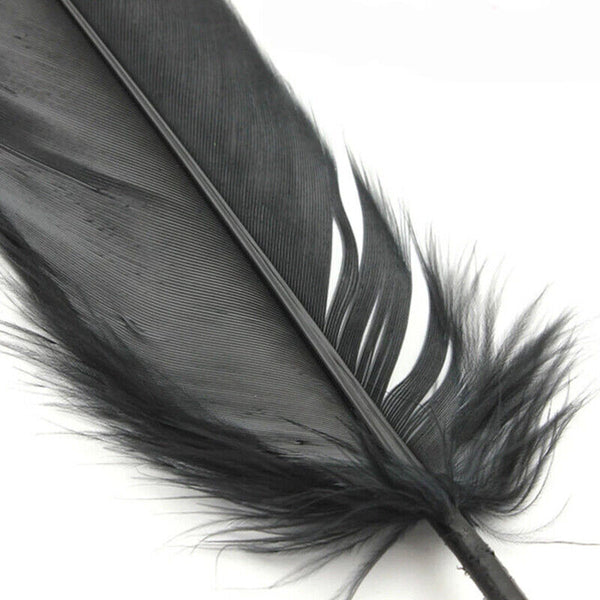 50pcs Black Goose Feathers 15-20cm Natural Feather DIY Craft Wedding Party Decor