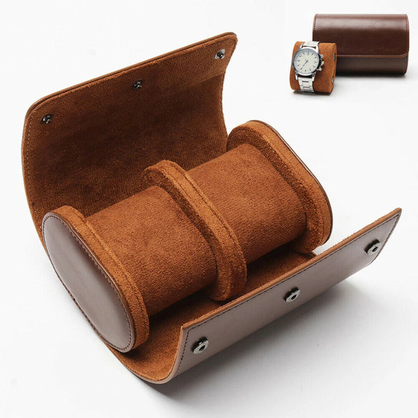 Travel Watch Storage Box Portable Vintage Leather Watch Roll Display Case Pouch