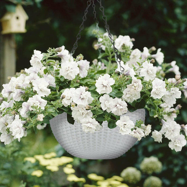 Landen Rattan Hanging Plant Pots Flower Baskets Planters Self Watering Wall