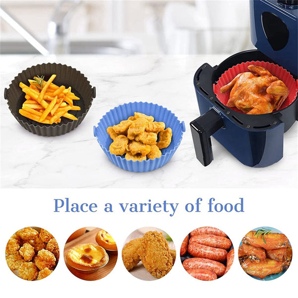 Air Fryer Silicone Pot Air Fryer Basket Liner Non-Stick Reusable Baking Tray AU