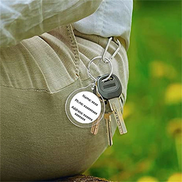 10PCS Keyring Clear Acrylic Photo Key Chain Picture Frame Blanks DIY Rings Gift