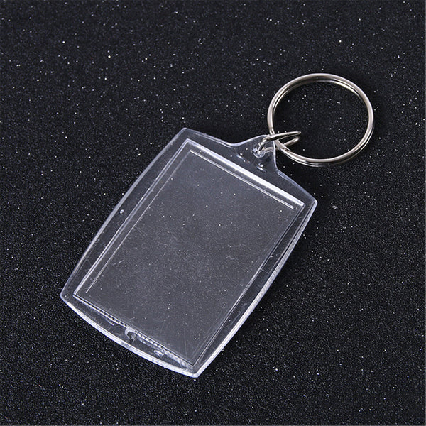 10PCS Keyring Clear Acrylic Photo Key Chain Picture Frame Blanks DIY Rings Gifts