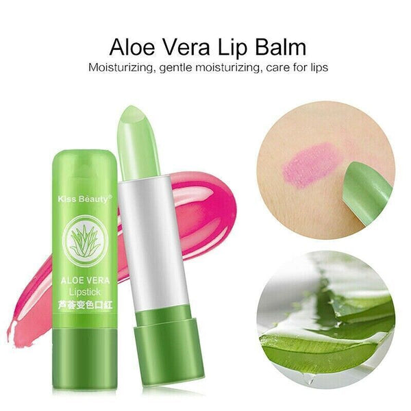 2x Aloe Vera Lip Colour Changing Lipstick Long Lasting Moisturizing Natural Balm