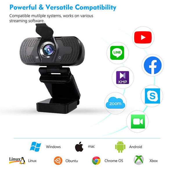 1080P Webcam Full HD USB 2.0 For PC Desktop Laptop Web Camera with Microphone AU