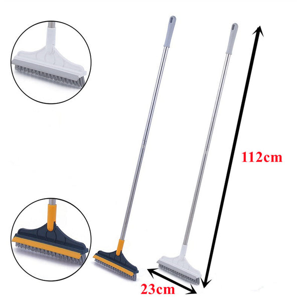 2 in 1 Floor Brush Scrub Brush with Long Handle Bathroom Wiper W/ 120 Degree #T - Lets Party