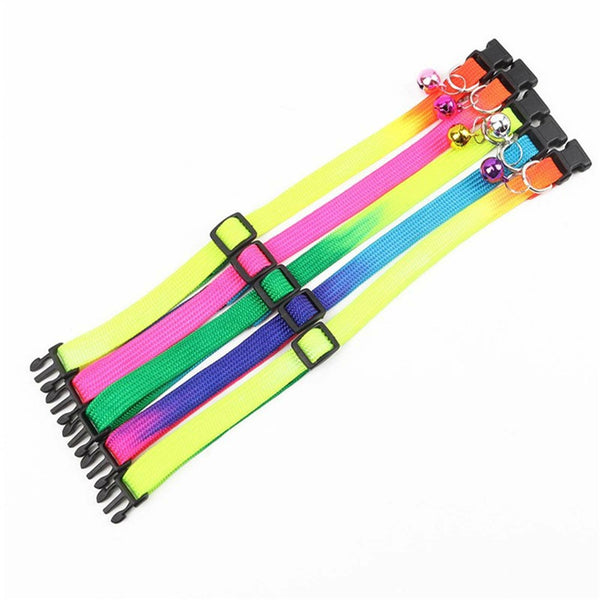 5PCS Dog Kitten Puppy Collar Adjustable Harness Pet Cat Neck Strap with Bell AU