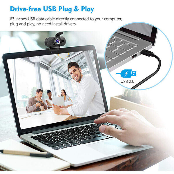 1080P Webcam Full HD USB 2.0 For PC Desktop Laptop Web Camera with Microphone AU