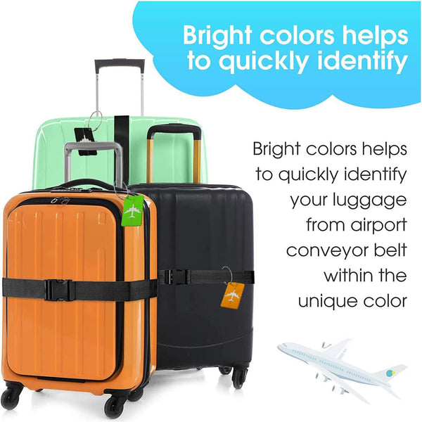 9PCS Luggage Tags Luggage Straps Set Adjustable Suitcase Straps Suitcase Travel