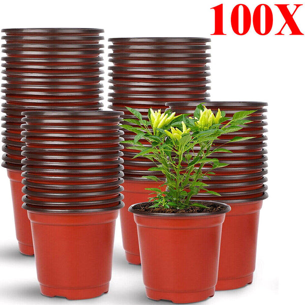 100x Plastic Plant Flower Garden Pots Nursery Seedlings Pot Growing Container AU