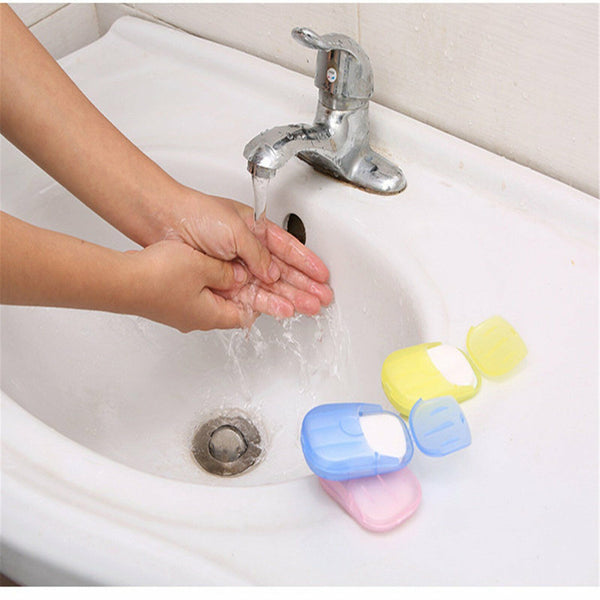 1box Portable Washing Slice Sheets Hand Bath Travel Scented Foaming Paper Soap