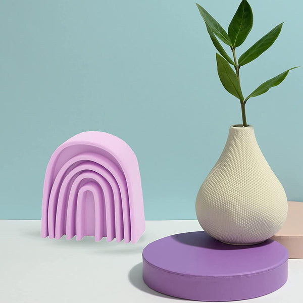 1Pc 3D Rainbow Bridge Shape Muffin Silicone Candle Mold DIY Gypsum Soap Mould AU