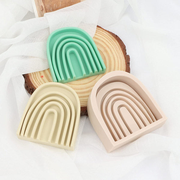 1Pc 3D Rainbow Bridge Shape Muffin Silicone Candle Mold DIY Gypsum Soap Mould AU