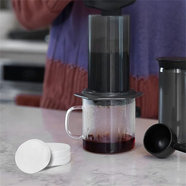 100PCS Paper Filters Replaced Round Moka Pot Coffee Espresso Maker Brew Filters