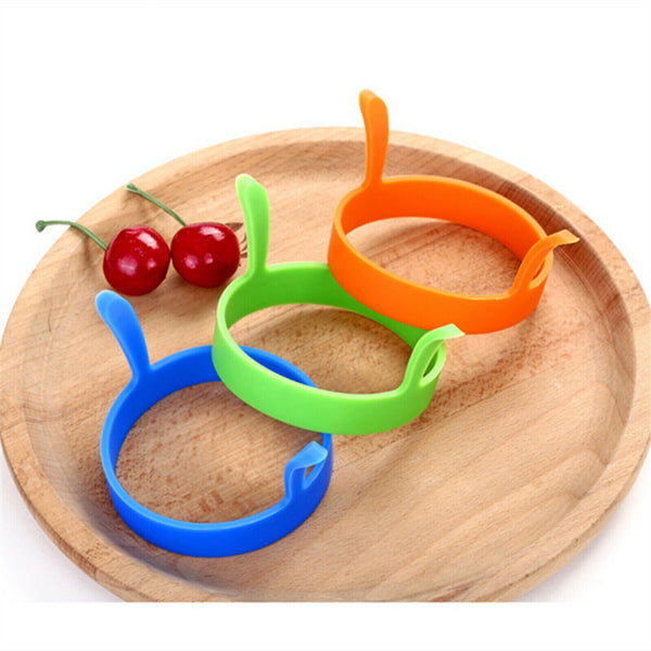4/8X Silicone Egg Rings Tools Kitchen Fried egg Pancake Handles Non Stick Baking - Lets Party