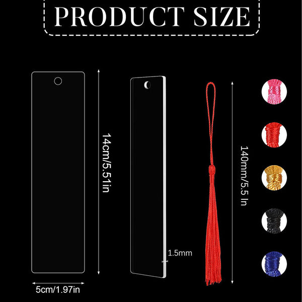 10 Pieces Blank Acrylic Bookmark Acrylic BookmarkDIY Unfinished Acrylic Book AU