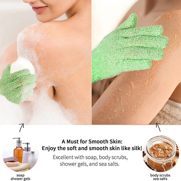 1 Pair Exfoliating Gloves Bath Shower Massage Spa Body Hand Scrub Mitt Towel AU