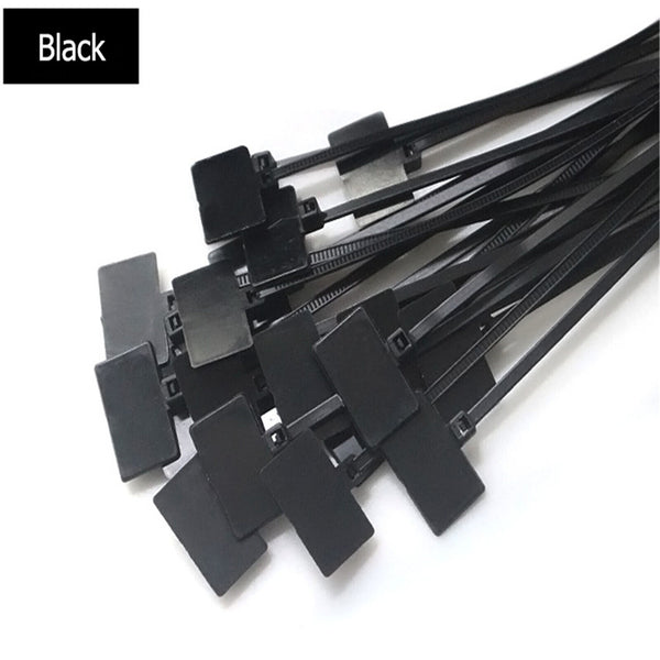 100X Colourful Nylon Self-Locking Label Tie Network Cable Marker Wire Strap AUS - Lets Party