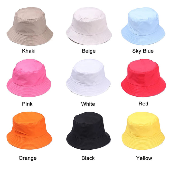 Women Men Bucket Hat Unisex Cap Cotton Fishing Hiking Camping Outdoor Sun Beach