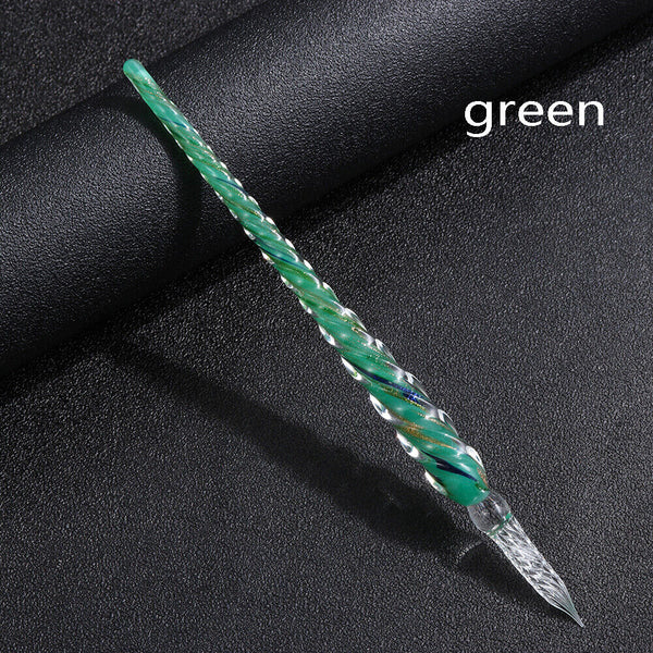 1/2X Glass Dipping Dip Fountain Pen Crystal Signature Ink Filling Calligraphy AU