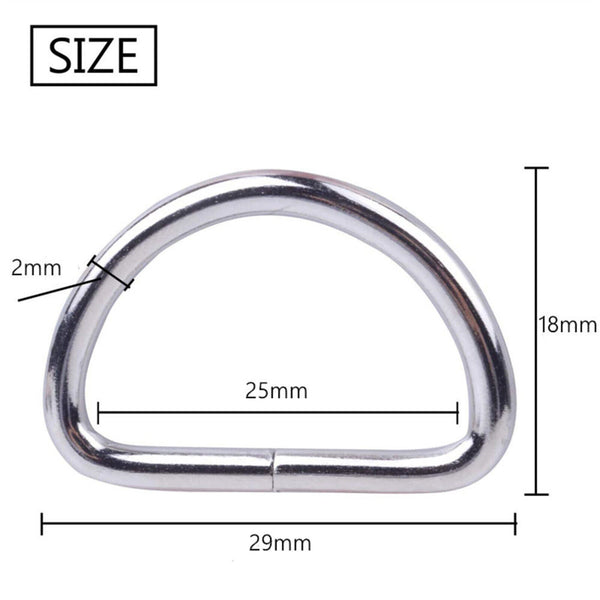 50-500X D Ring Metal Buckle D-rings 2.5cm Strap Loop Webbing Strapping Ring AU