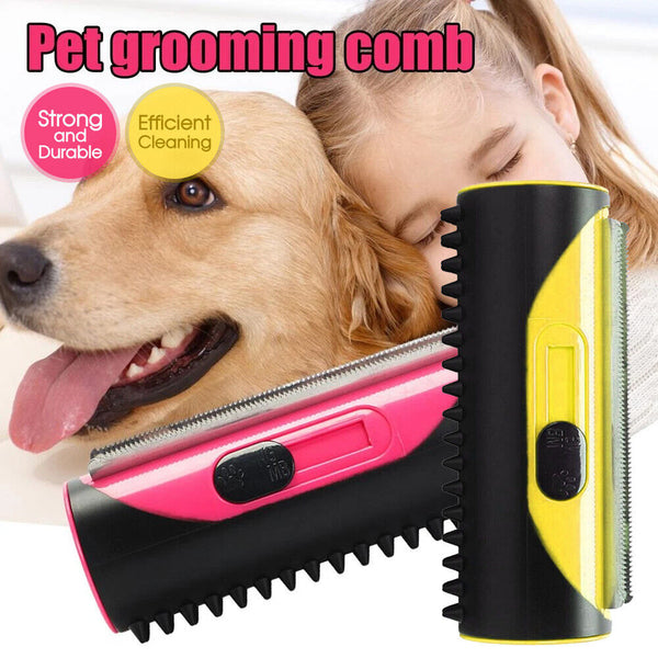 3in1 Deshedding Tool Dog Cat Horse Pet Grooming Brush Comb Hair Removal Bristle