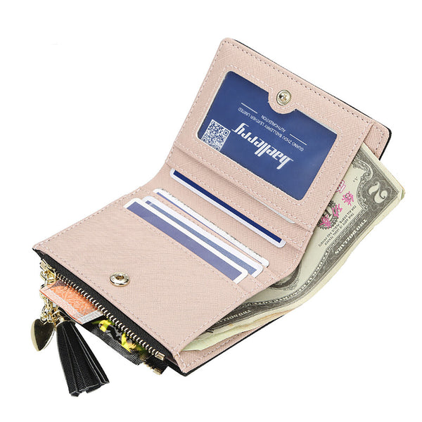 1/4X Women Wallet Short Small Coin Purse Ladies Folding Card Card Holder Leather