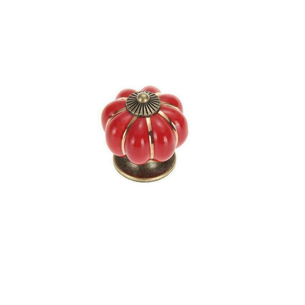 Vintage Ceramic Doorknobs Pumpkin Cupboard Kitchen Cabinet Drawer Pull Handle AU