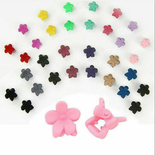 150Pcs Girls Mini Hair Clips Plastic Hair Claws Mix Colour Flower Hairpin Clamps