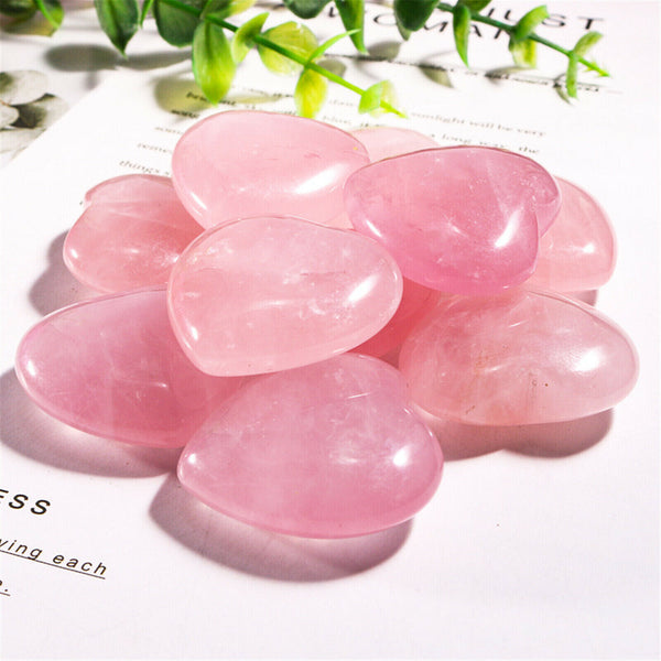 Heart Shape Crystal Gemstones Pendant Natural Quartz Chakra Healing Stone