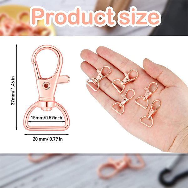 50x 20mm Rose Red Lobster Clasp Swivel Trigger Clip Keychain Snap Hook Key Ring