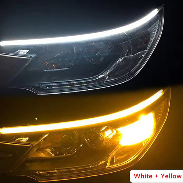 2x 60CM Car LED Strip DRL Turn Signal Switchback Indicator Daytime Running Light