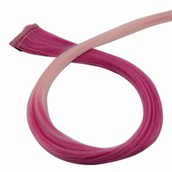 Clip On In Hair Extension Long Hair Coloured Synthetic Crochet Party Highlights