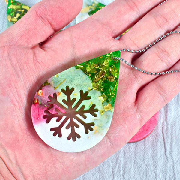 3pcs Christmas Deer Snowflake Epoxy Resin Silicone Mould Earrings Pendant Molds
