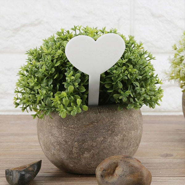 Up to 200X Heart-Shaped Plant Labels Flexible Plastic Garden Tag Nursey Seeding