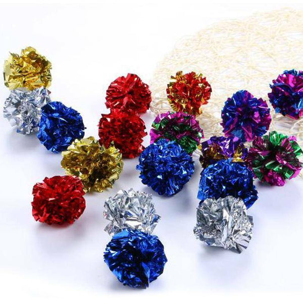 Cat Crinkle Balls Kitty Fun Toy Interesting Crinkly Sounds Soft New AU