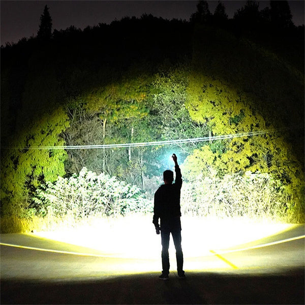 2PCS Zoomable USB Charging Flashlight Strong Flashlight Lamp Tactical Torches