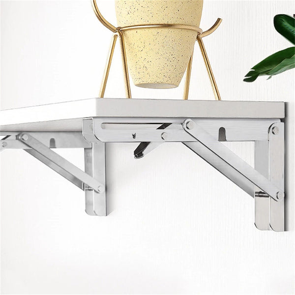2Pcs Stainless Steel Folding Table Bracket Shelf Bench 150kg Load Heavy Duty AUS