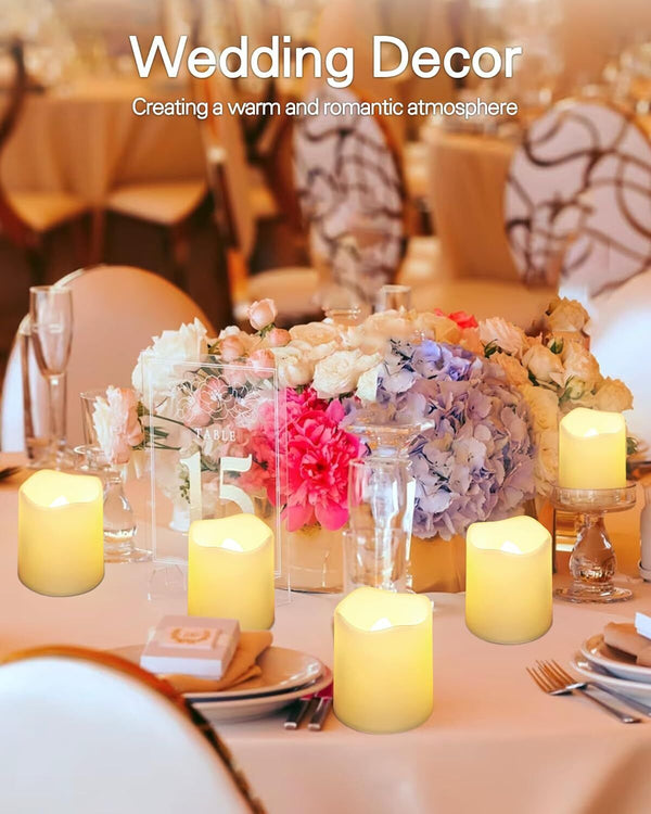 24X LED Flameless Tea Light Wedding Decoratio Tealight Candle Battery Included