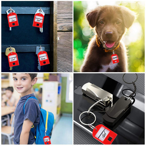 20pcs Plastic Key Ring Tags Name Tag Keyring Keychain Luggage Tags Colourful AU