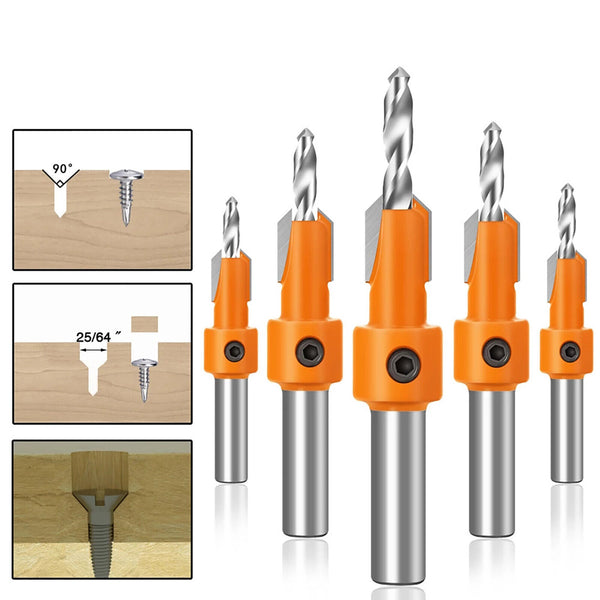 8/10mm Hexagon Shank Countersink Drill Bit Woodworking Screw Wood Hole Drill Bit