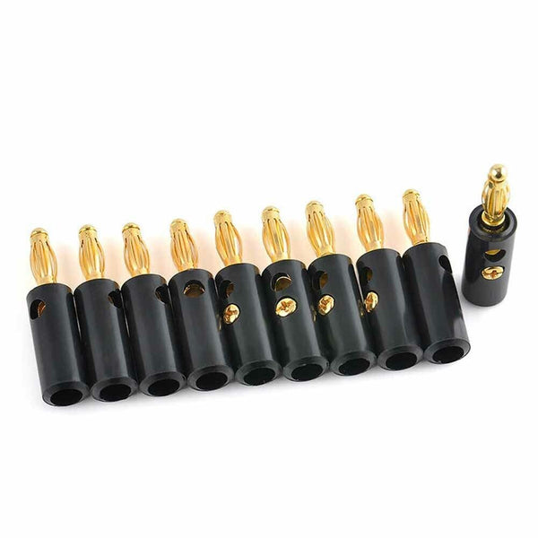 BlackRed Connector 4mm Gold Plated Banana Audio Speaker Plugs Connector