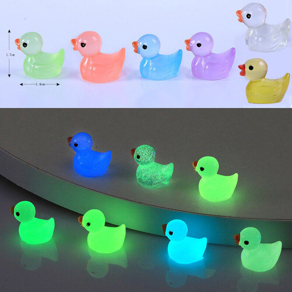 100PCS Luminous Realistic Party Decor Resin Christmas Mini Tiny Ducks Birthday