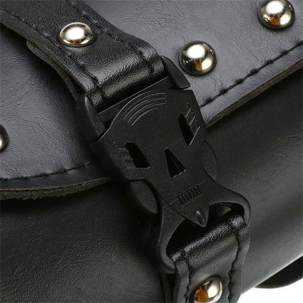 Universal Fork Bag For Harley Leather Tool Round Motorcycle Saddlebag Handlebar