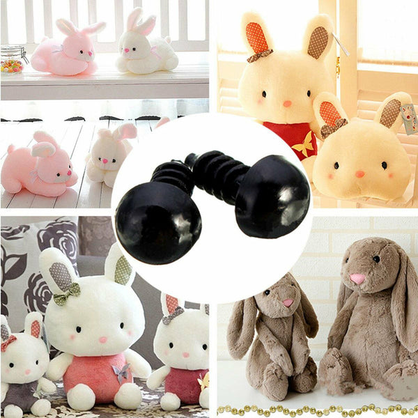 100PCS Teddy Plush Doll Black Plastic Safety Eyes DIY Toy Crafts Kit 6-12mm NEw