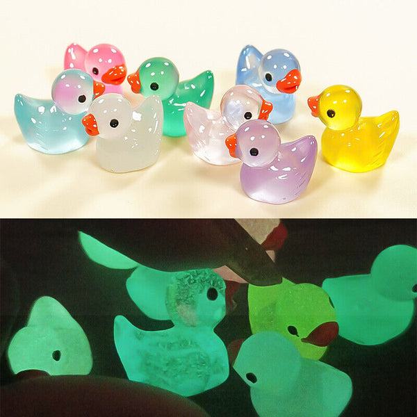 100PCS Luminous Realistic Party Decor Resin Christmas Mini Tiny Ducks Birthday